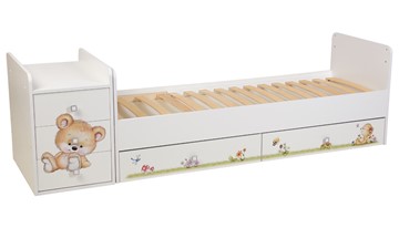 Детская кровать Фея 1100 Медвежонок Белый в Омске - предосмотр 2