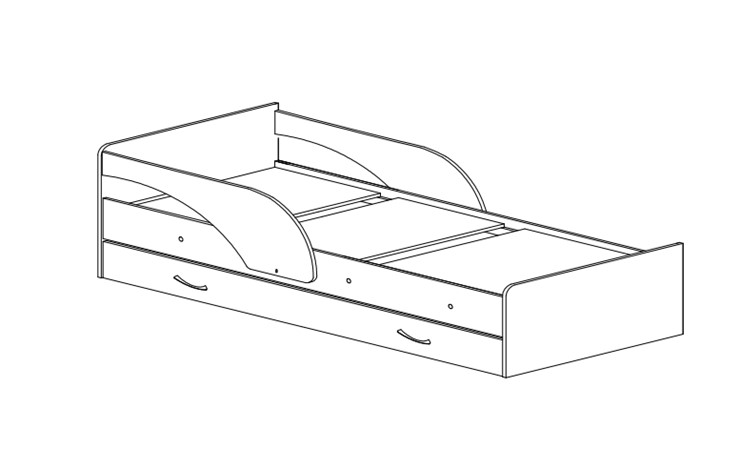 Кровать с бортиками Максимка, цвет Млечный дуб в Омске - изображение 1