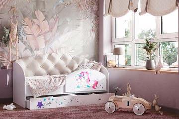 Кровать детская Звездочка с бортиком, Бежевый в Омске