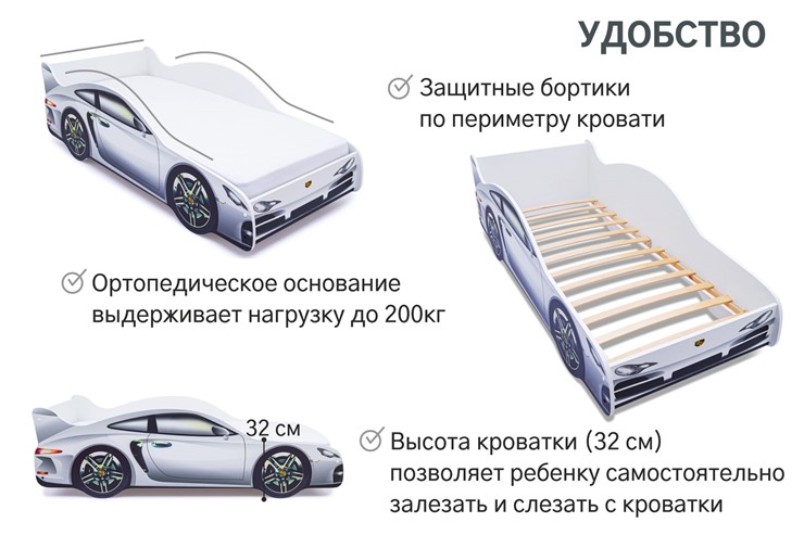 Детская кровать-машина Porsche в Омске - изображение 6