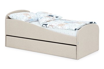 Кровать в детскую с ящиком Letmo карамель (рогожка) в Омске