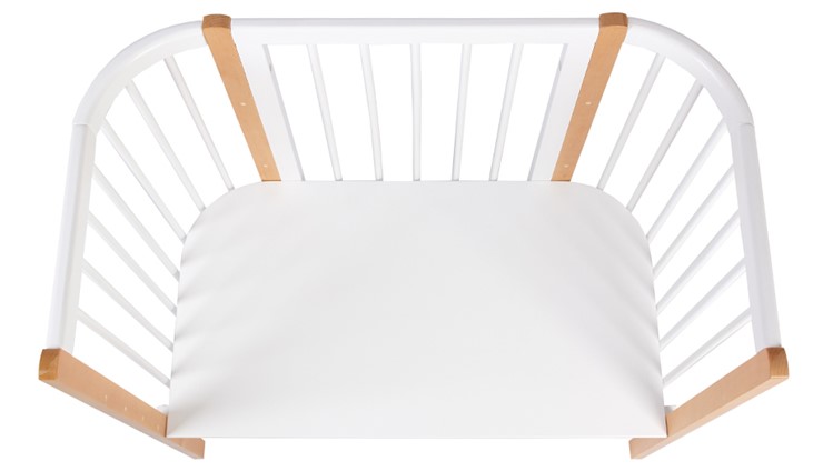 Кроватка детская приставная POLINI Kids Simple 120 Белый / Бук в Омске - изображение 4