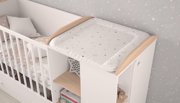 Детская кровать с комодом POLINI Kids Ameli 800 Белый / Дуб пастельный, серия AMELI в Омске - изображение 4