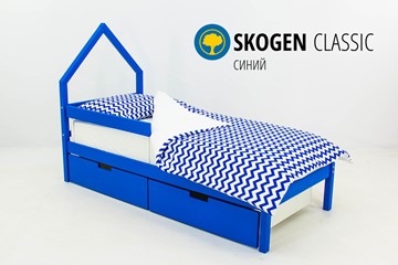 Детская кровать-домик мини Skogen синия в Омске
