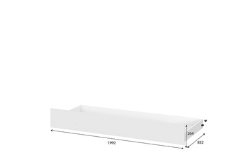 Выкатная кровать для детей Токио, белый текстурный (одинарная (0,9х2,0) + выкатная) в Омске - предосмотр 4