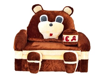 Диван детский Медведь с подушкой, ширина 120 см в Омске