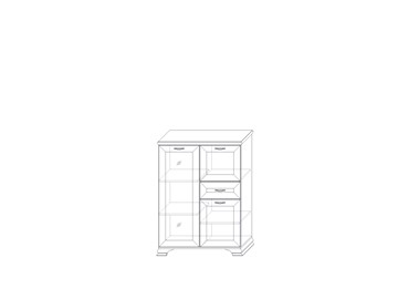 Низкий шкаф (1 стеклодверь) Сиена, Бодега белый / патина золото в Омске - предосмотр 1