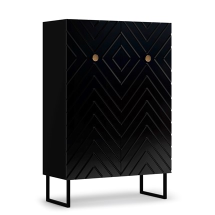 Шкаф низкий Марсель (Глянец Черный) в Омске - изображение