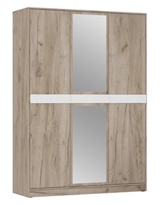 Шкаф 3-х дверный ШРК-3 Шарм с зеркалом Дуб Крафт Серый/Белый Бриллиант в Омске