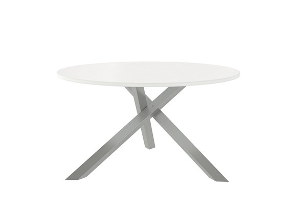 Круглый стол Триада-15Д, Металлик/Белый в Омске - изображение