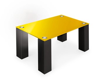 Стеклянный столик Колизей-8, черный/желтое стекло в Омске