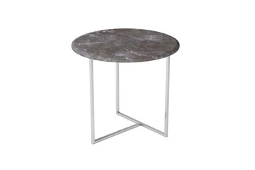 Круглый столик Альбано (серый мрамор-хром) в Омске