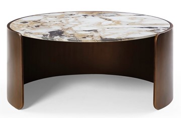 Круглый столик CT3095CL (D90) белая керамика /бронзовый в Омске