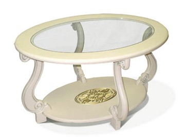 Стеклянный столик Овация-С, слоновая кость в Омске