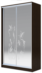 Шкаф 2-х створчатый 2400х1500х420 два зеркала, "Колибри" ХИТ 24-4-15-66-03 Венге Аруба в Омске