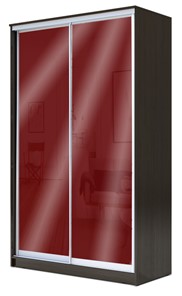 Шкаф 2-х дверный 2200х1200х420 с цветным стеклом ХИТ 22-4-12-22 Бургунд 312, Венге в Омске