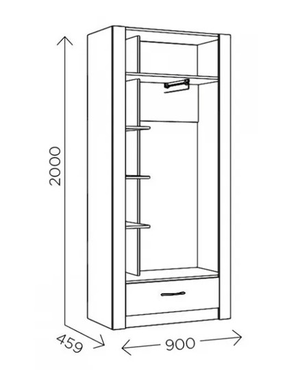 Шкаф гардеробный Ева 5 М1 дуб ирландский/белый матовый в Омске - изображение 2