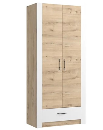 Шкаф гардеробный Ева 5 М1 дуб ирландский/белый матовый в Омске - изображение