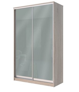 Шкаф 2-х створчатый Хит-22-14-22 с цветным стеклом, средне-серый 074, Дуб сонома в Омске