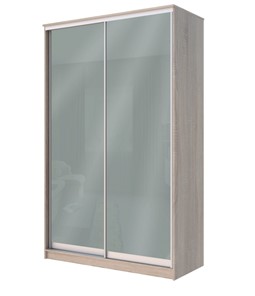 Шкаф 2-х дверный Хит-22-4-12/2-22 с цветным стеклом, средне-серый 074, Дуб сонома в Омске