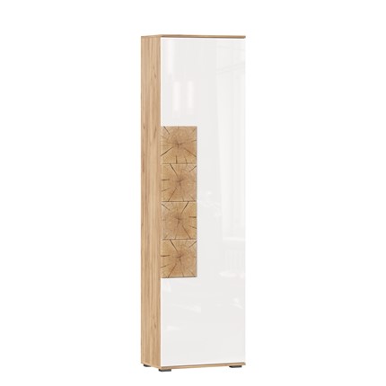 Шкаф одностворчатый Фиджи, 659300, белый/дуб золотой в Омске - изображение