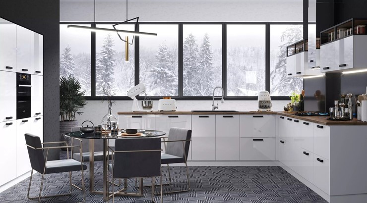 Кухонный гарнитур Аляска, цвет Серый лед/Серый лед в Омске - изображение 2