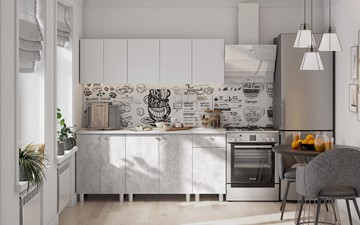 Готовый кухонный гарнитур КГ-1 1800, белый/белый/цемент светлый/антарес в Омске