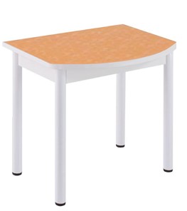 Кухонный пристенный стол НСПГ-02 ПЛ1, цветы манго/белое ЛДСП/36 прямые трубки крашеные белый в Омске