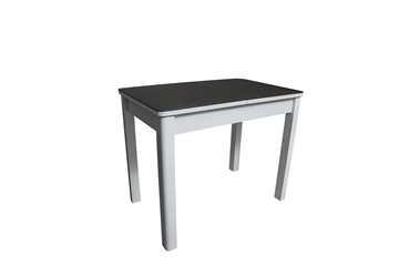 Кухонный раздвижной стол Айсберг-2СТ белое/черное/прямые массив в Омске - предосмотр