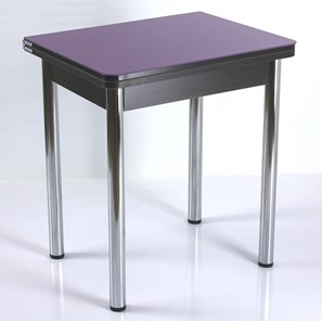 Кухонный пристенный стол СПА-02 СТ2, венге ЛДСП/стекло фиолетовый/39 прямые трубки хром в Омске