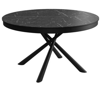 Стол обеденный раскладной DikLine KR120 мрамор черный Калаката/опоры черные в Омске