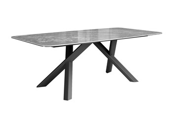 Обеденный стол DikLine KS220 керамика Monsoon (серый глянец JA688) / опоры черные в Омске
