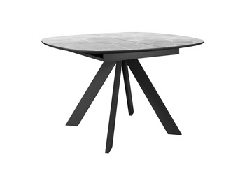 Кухонный раскладной стол DikLine BK100 Керамика Серый мрамор/подстолье черное/опоры черные в Омске