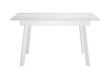 Обеденный раздвижной стол DikLine SKH125 Керамика Белый мрамор/подстолье белое/опоры белые (2 уп.) в Омске