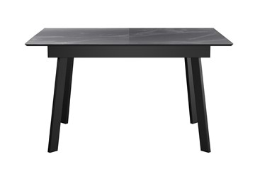 Кухонный раздвижной стол DikLine SKH125 Керамика Серый мрамор/подстолье черное/опоры черные (2 уп.) в Омске