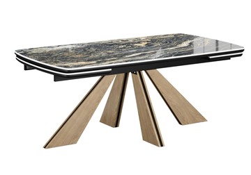 Керамический кухонный стол DikLine SKP180 Керамика Amadeus/подстолье черное/опоры дуб монтана (2 уп.) в Омске