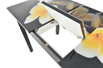 Кухонный стол раскладной Гамбург исп.1 ноги метал. крашеные №23, Фотопечать (Цветы №11) в Омске - предосмотр 5