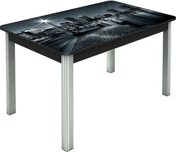 Обеденный раздвижной стол Гамбург исп.1 ноги метал. крашеные №23, Фотопечать (Города №7) в Омске