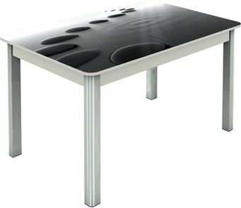 Кухонный стол раздвижной Гамбург исп.1 ноги метал. крашеные №23, Фотопечать (Текстура №39) в Омске