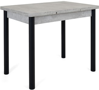Обеденный раздвижной стол Милан-1 EVO, ноги металлические черные, светлый цемент в Омске