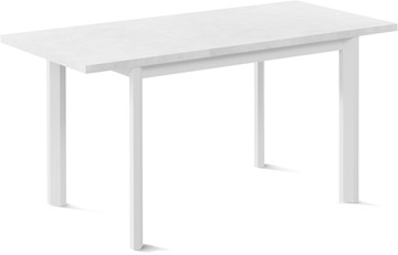 Кухонный стол раскладной Нагано-1L (ноги металлические белые, белый цемент) в Омске - предосмотр 1