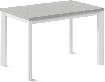 Кухонный стол раскладной Нагано-3L (ноги металлические белые, светлый цемент) в Омске