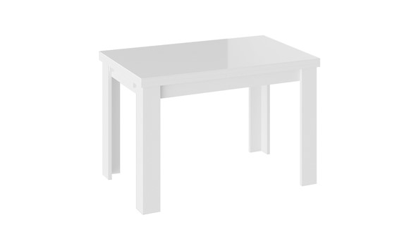 Стол раздвижной Норман тип 1, цвет Белый/Стекло белый глянец в Омске - изображение