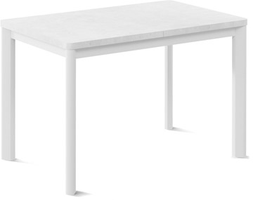Обеденный раздвижной стол Токио-1L (ноги металлические белые, белый цемент) в Омске