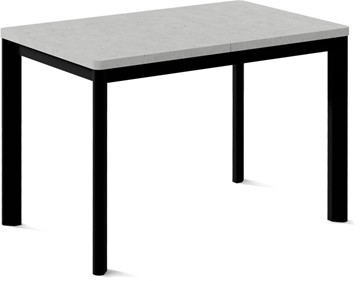 Обеденный раздвижной стол Кубика Токио-2L (ноги металлические черные, светлый цемент) в Омске