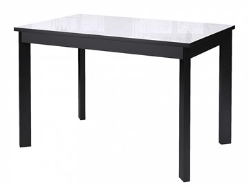 Раздвижной стол Dikline Ls110, стекло белое/ножки черные в Омске - предосмотр