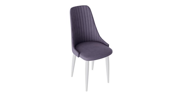 Кухонный стул Франк (конус) исп2 (Белый матовый/Микровелюр Фиолетовый) в Омске - изображение