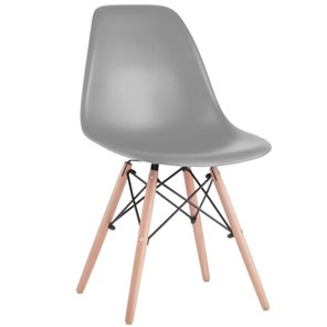 Комплект стульев 4 шт. BRABIX "Eames CF-010", пластик серый, опоры дерево/металл, 532632, 2033A в Омске
