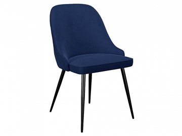 Обеденный стул 256, микровелюр К17 синий, ножки черные в Омске