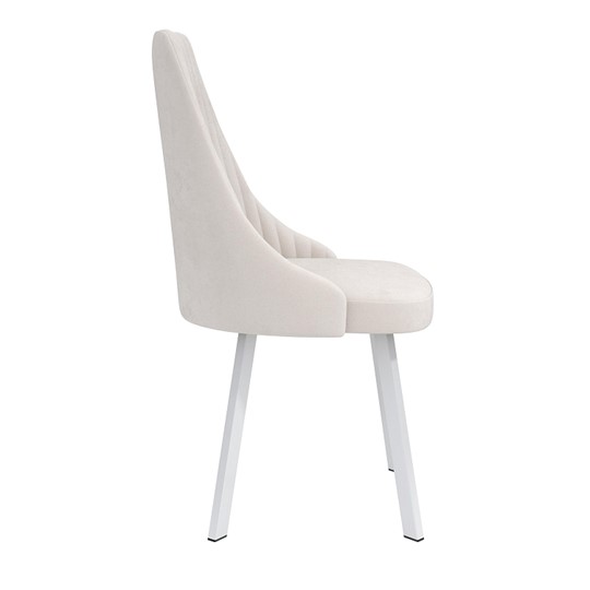 Кухонный стул Лион, велюр тенерифе крем/Цвет металл белый в Омске - изображение 2